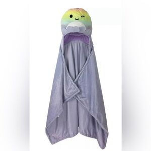 Original Squishmallows Hooded Throw Cozy Hooded Hand Pockets, Octopus  Purple